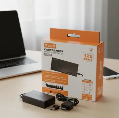 Fonte Notebook Universal 120w Bivolt Com 9 Pinos