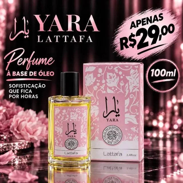Perfume Yara Lattafa 100ml ? À Base de Óleo, Alta Fixação
