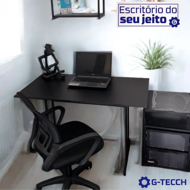 Escrivaninha Reforçada 1,20m Nova Mesa de Escritório Multiuso Computador Notebook Estudo - Foto 3