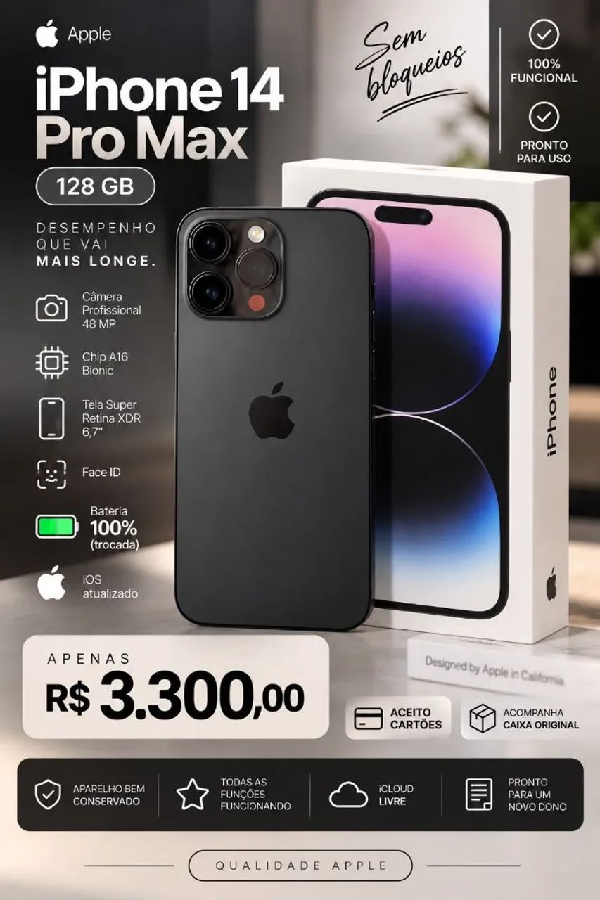 Iphone 14 pro max - Celulares e Smartphones - Portal do Sol, João