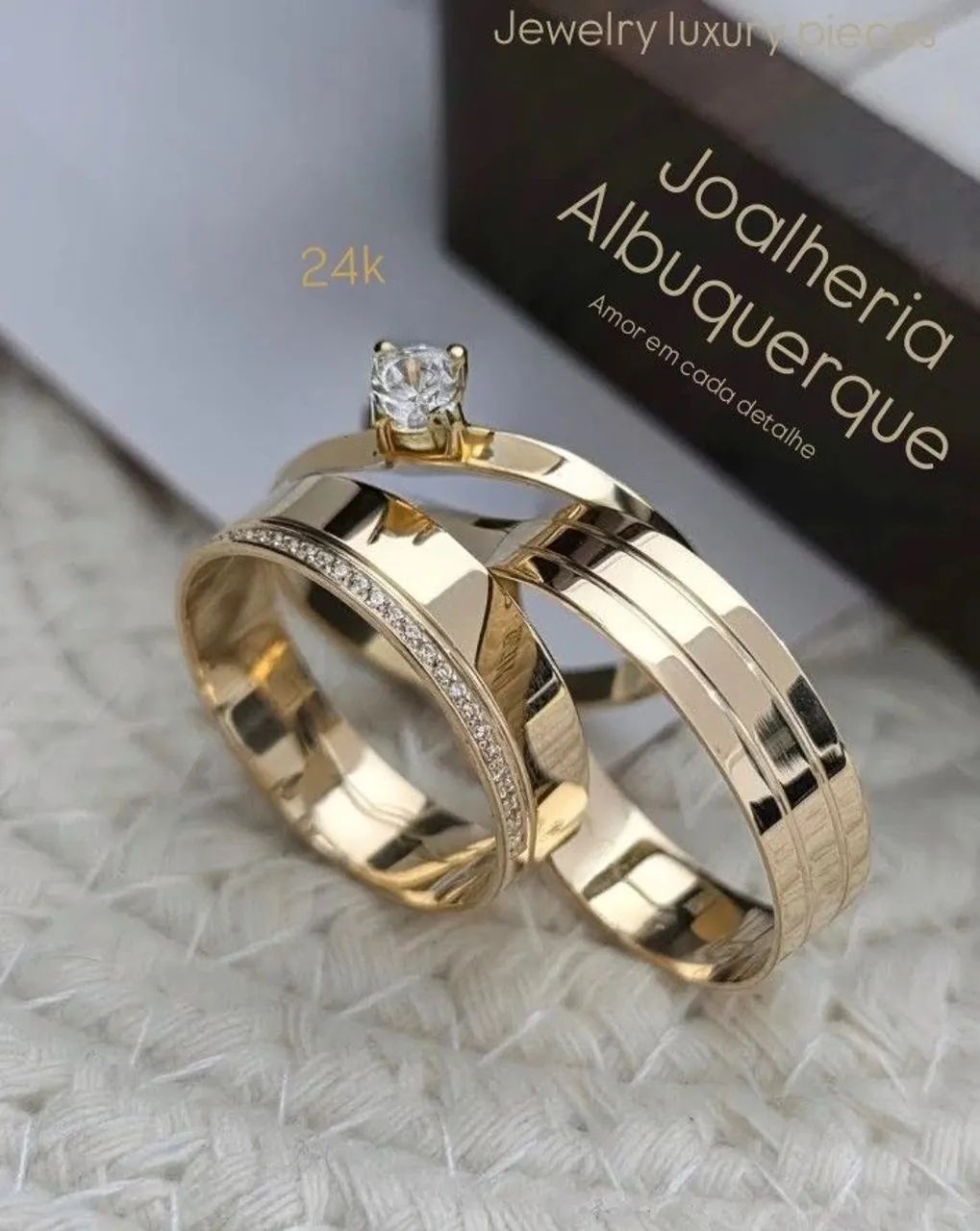 KITS ALIANÇAS BANHADAS A OURO 24KILATES 