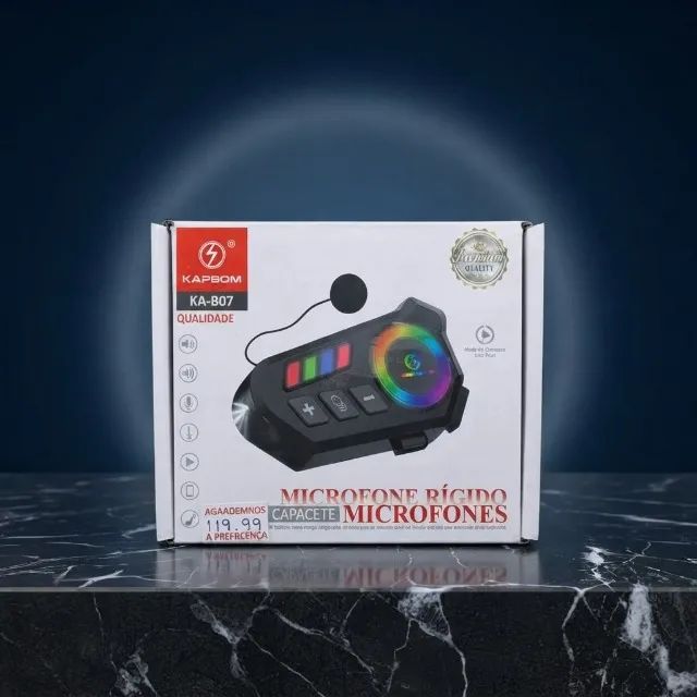 Intercomunicador Capacete Kapbom Bluetooth 5.2 IP67 RGB - Foto 2