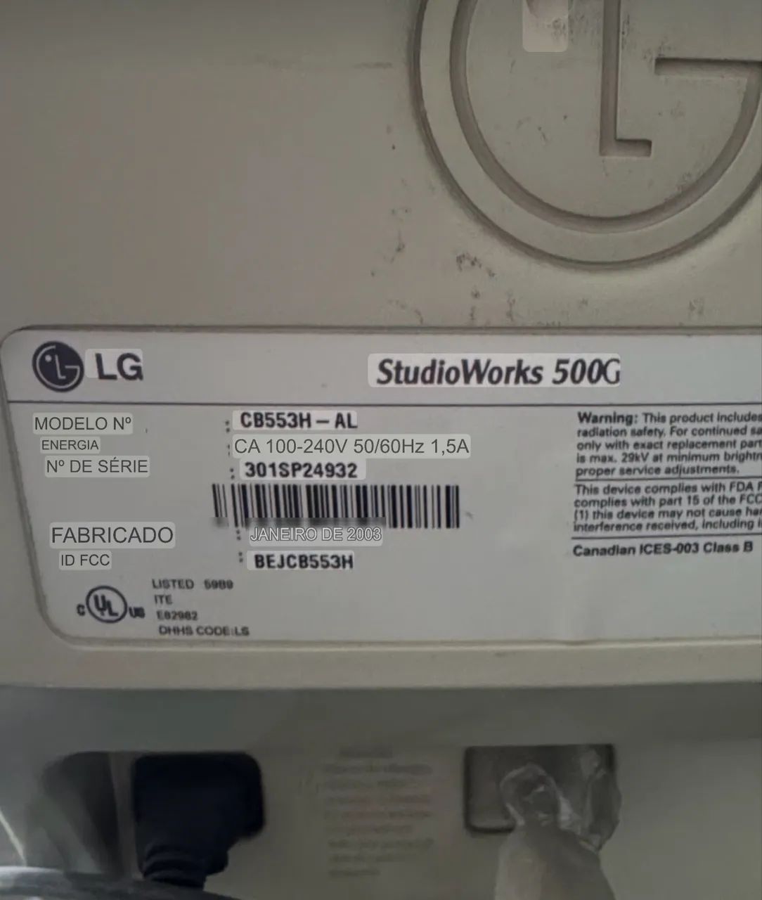  monitor de tubo LG Studioworks 500G de 15 polegadas. resolução VGA de 1024x768 pixel. - Foto 3