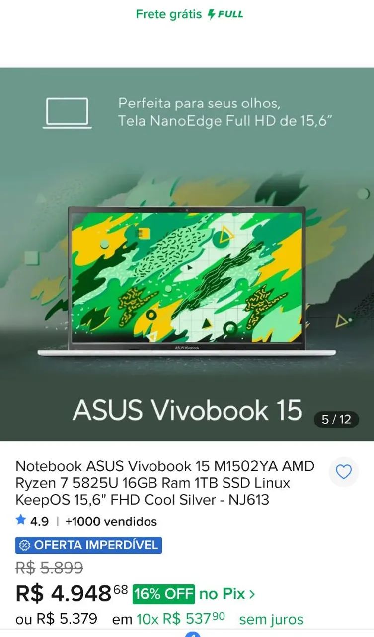 NOTEBOOK ASUS VIVOBOOK 15  - Foto 3