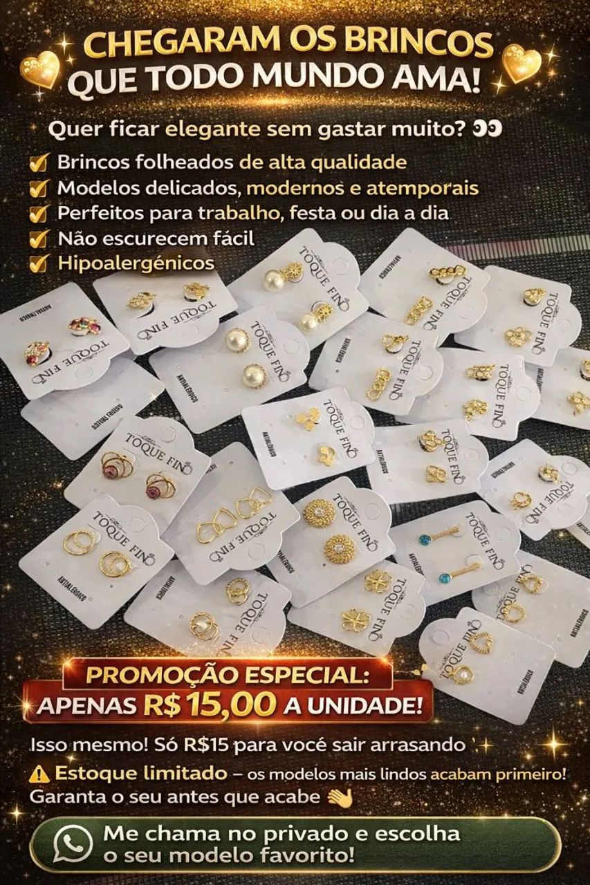 ? Brincos folheados de alta qualidade
