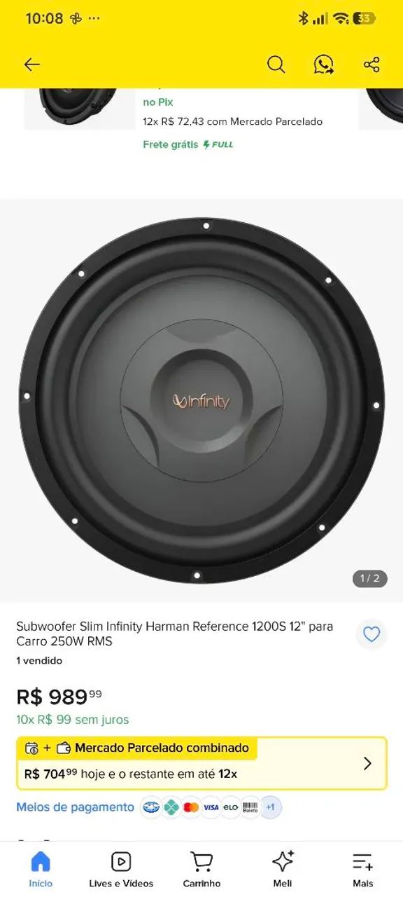 Subwoofer Slim Infinity 1200s - Foto 2