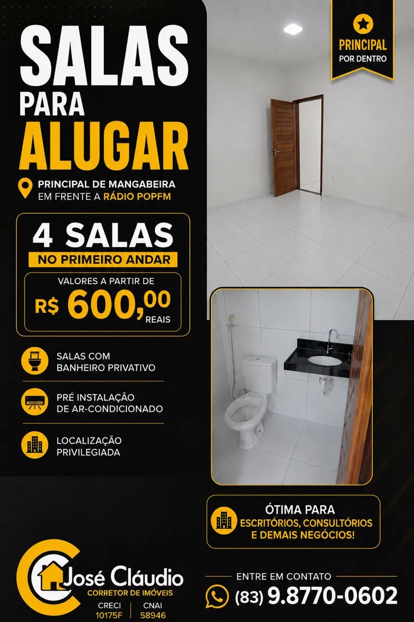 Salão de festas  e salas em Mangabeira
