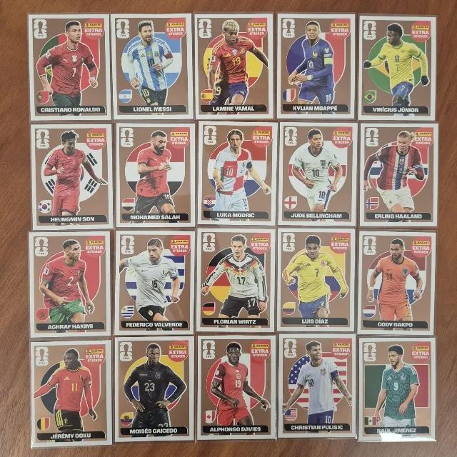Kit 40 Figurinhas LEGENDS Copa do Mundo 2026 (20 Bronze + 20 Lilas) - ORIGINAL PANINI