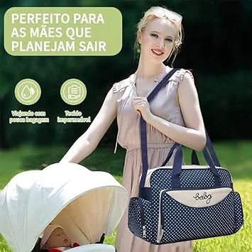 Kit 5 Peças Bolsa Maternidade Multifuncional Para Mães Novo - Foto 3