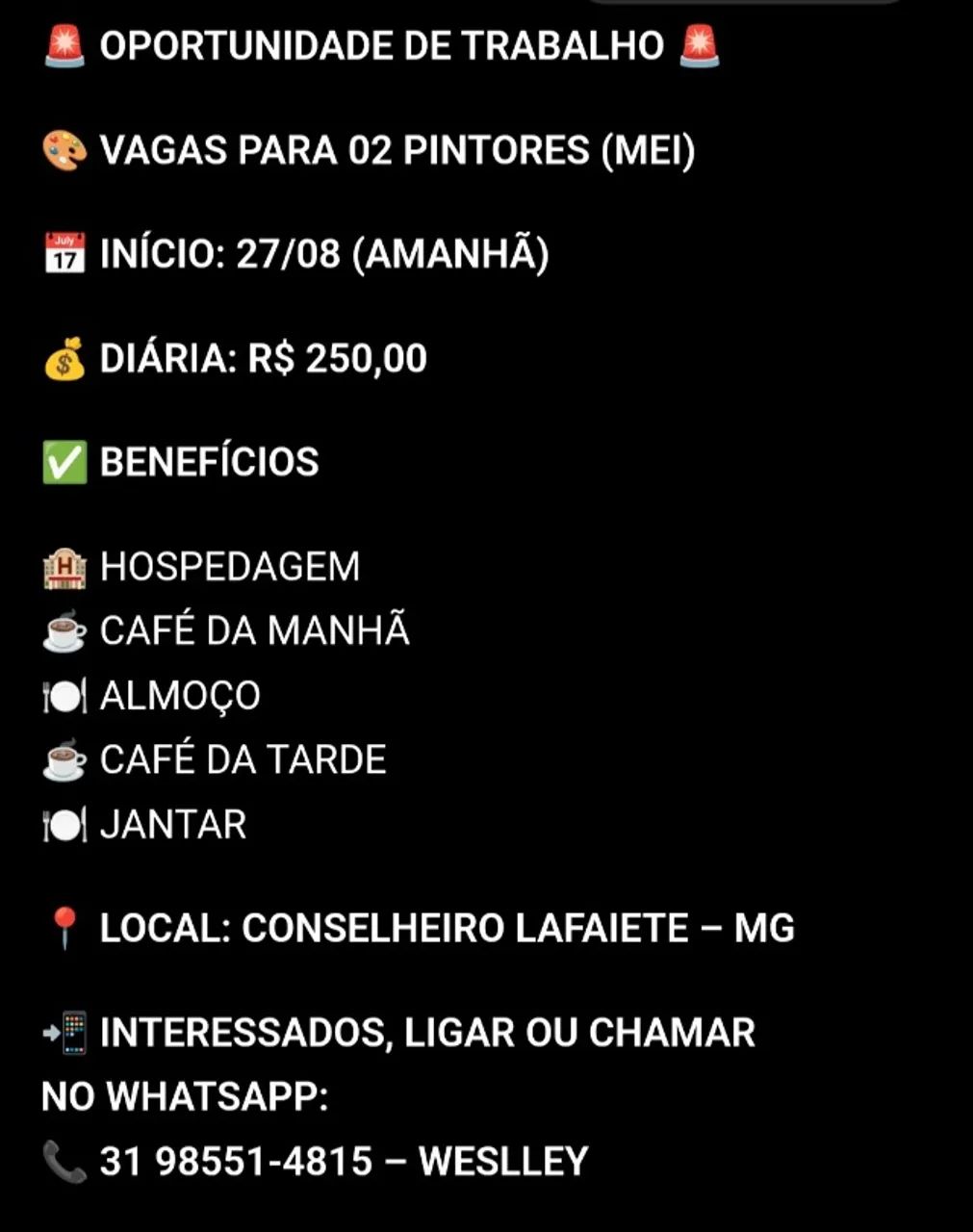 VOCÊ PINTOR OPORTUNIDADE!!!