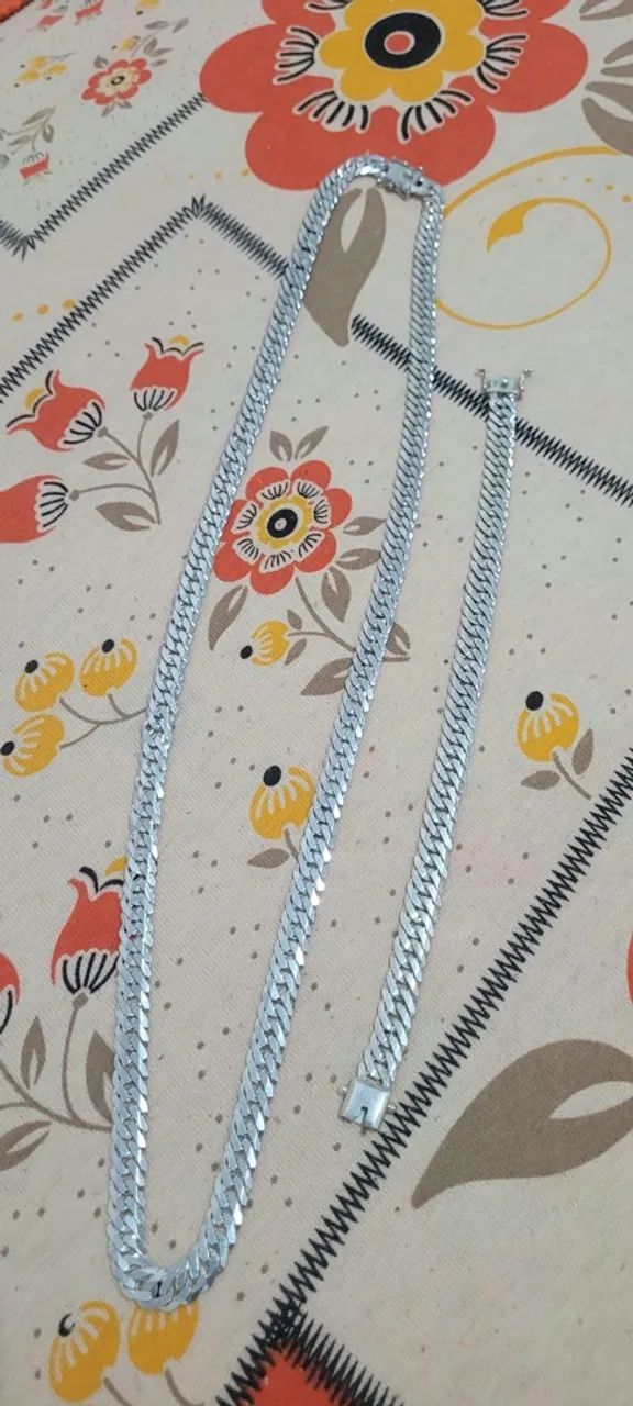 Conjunto prata 925 elo duplo 8mm
