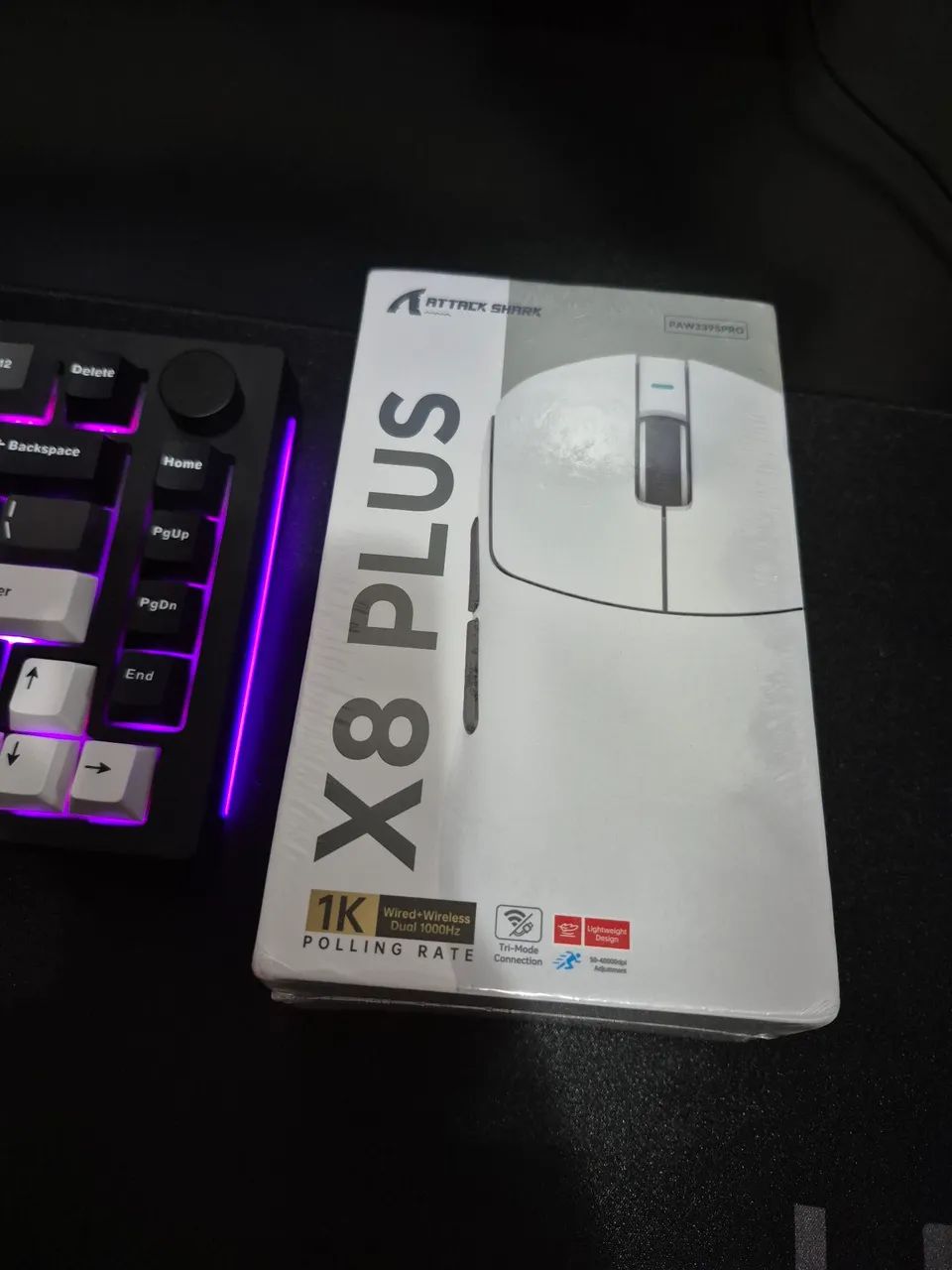 Mouse Gamer Sem Fio Tri-modo ATTACK SHARK X8PLUS