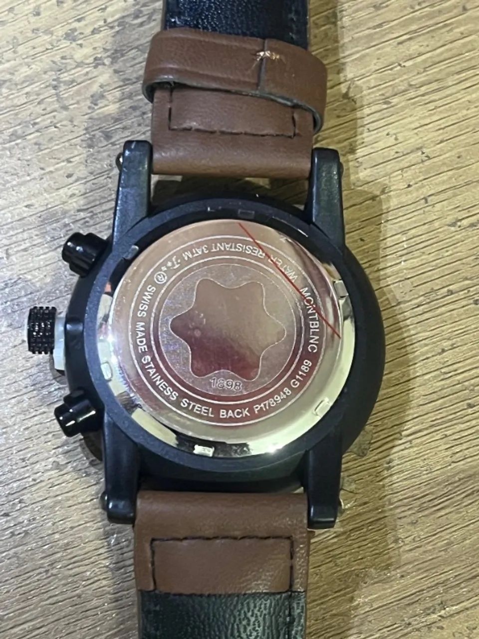 Relógio de Pulso Mont Blanc Cronógrafo com pulseira em couro - Foto 5