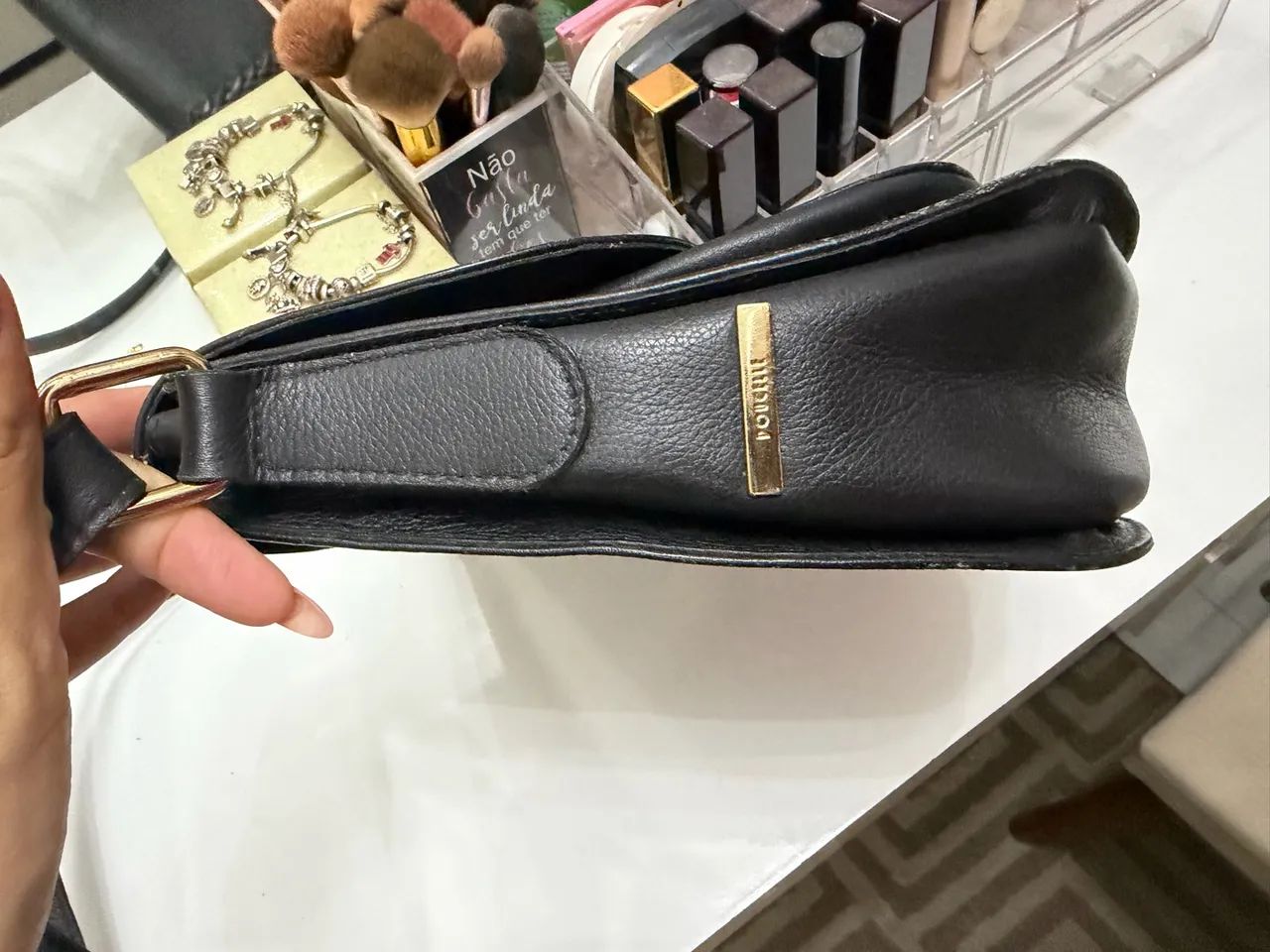 Bolsa Média Couro Legítimo Poucelle - Foto 5