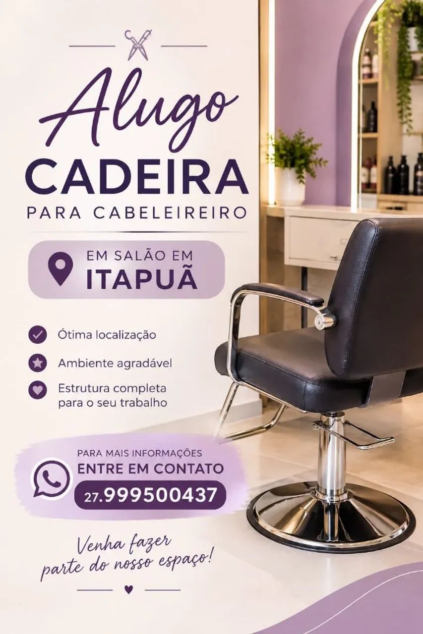 Aluguel de cadeira para salão 