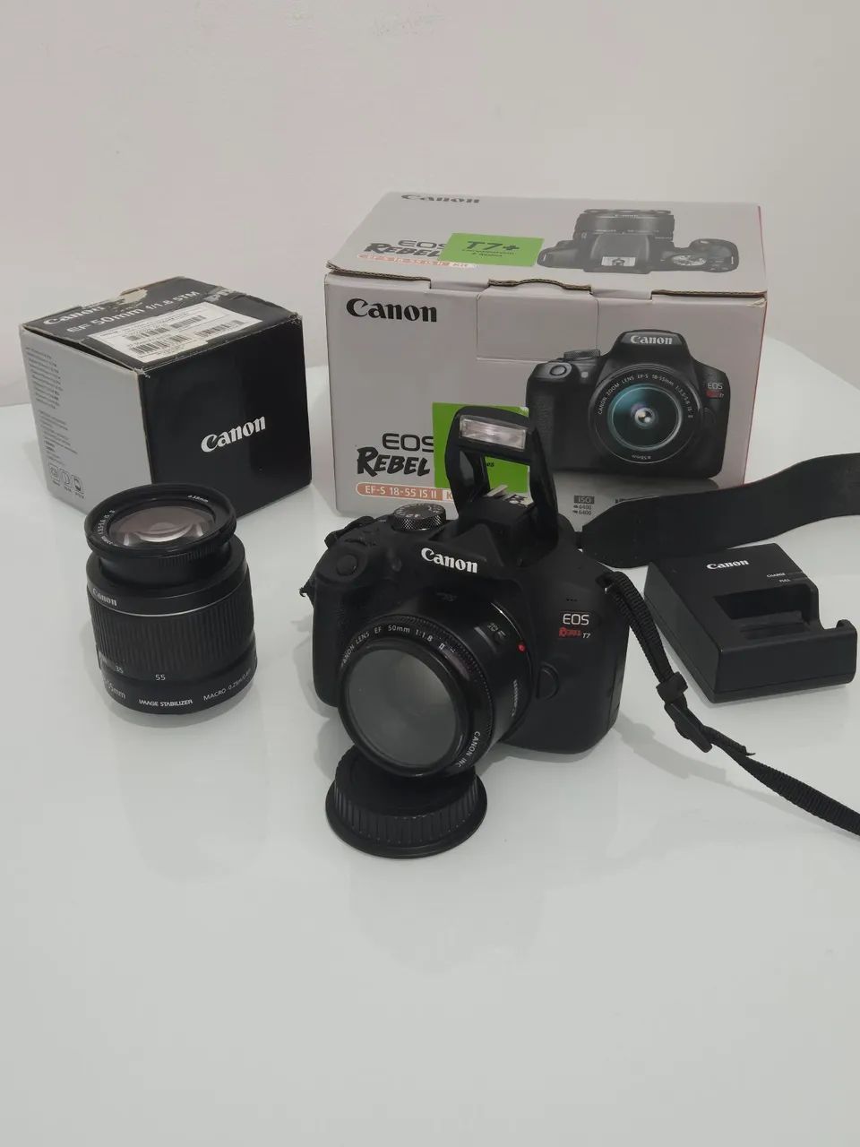 Camera Canon T7 com lentes 18-55mm e 50mm na caixa tudo novo apenas com cliques de teste - Foto 3