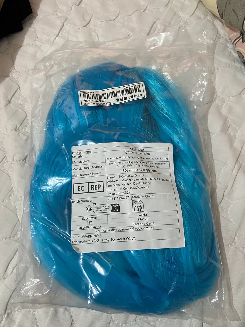 Peruca Azul Royal Reta com Franja Cosplay  - Foto 2