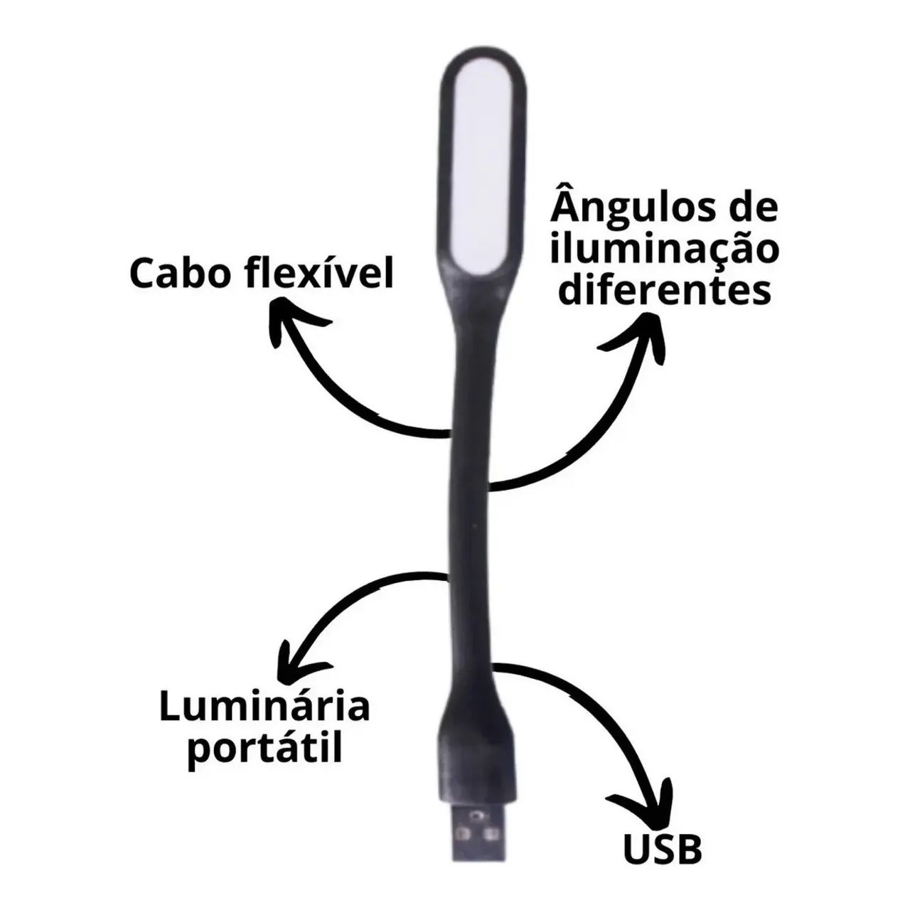 Luminária LED USB Flexível para Notebook, PC e Power Bank | Nunca Usado