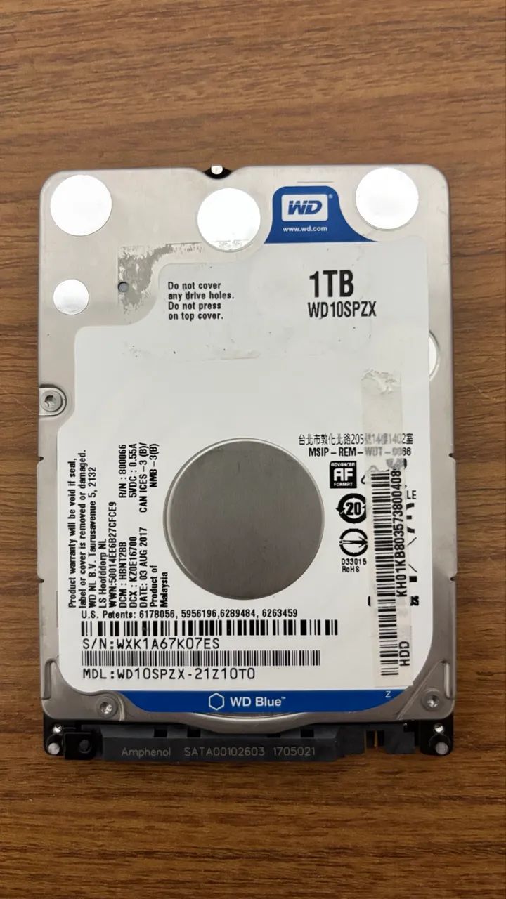 Hd 1 tera wd slim com Windows 10 para notebook e playtation