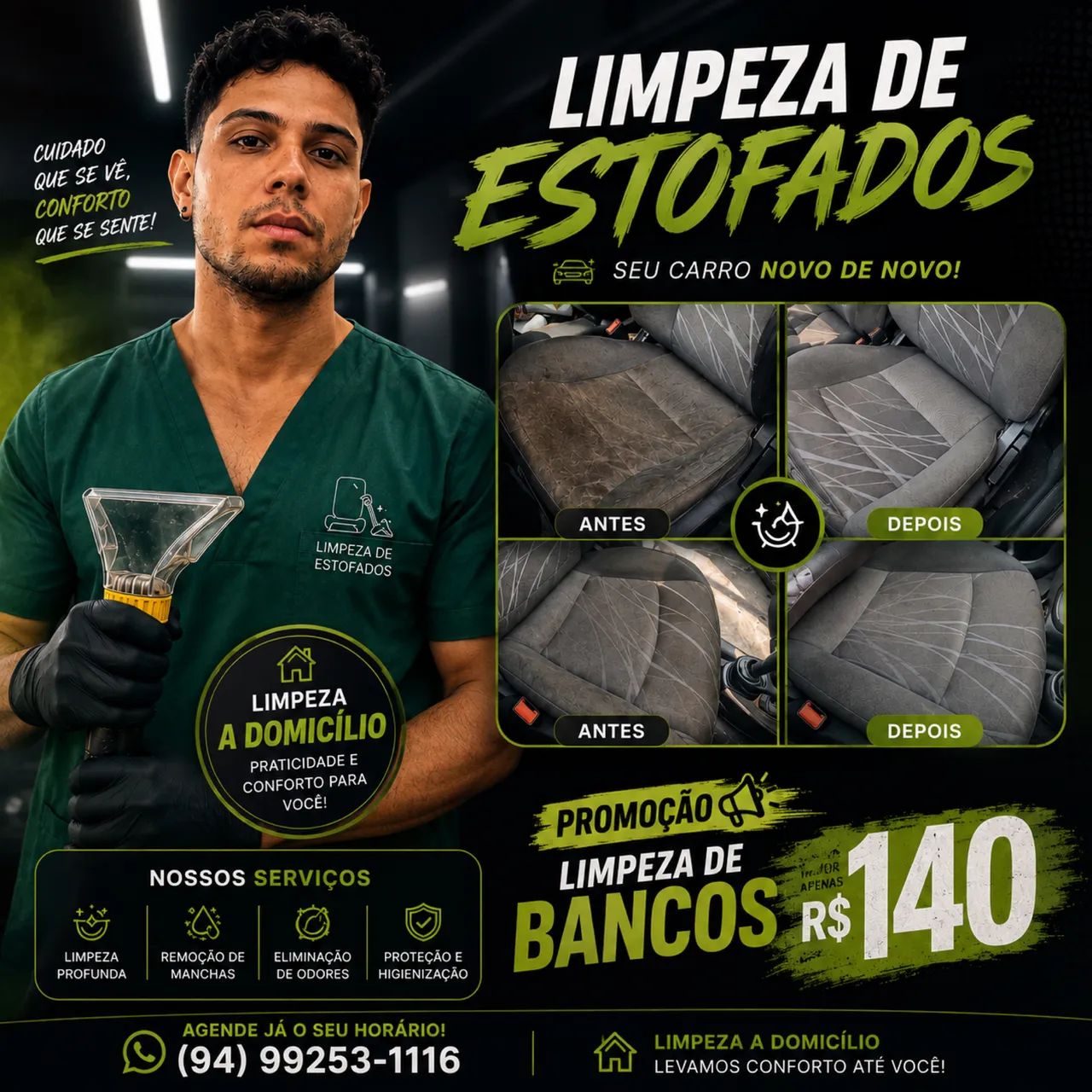 Limpeza de estofados a domicílio!