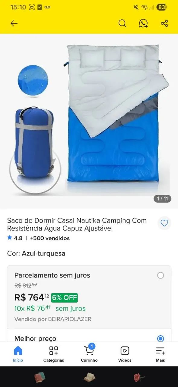 Saco de dormir casal