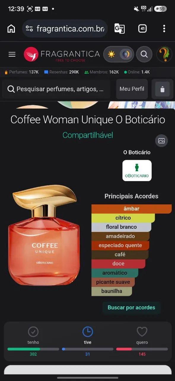 Perfume Coffee Unique 100ml - Foto 2