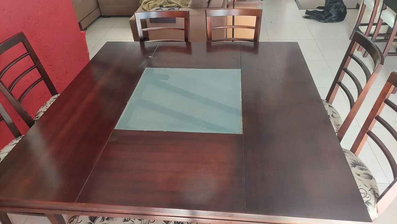 Mesa jantar quadrada com 8 cadeiras - Foto 2