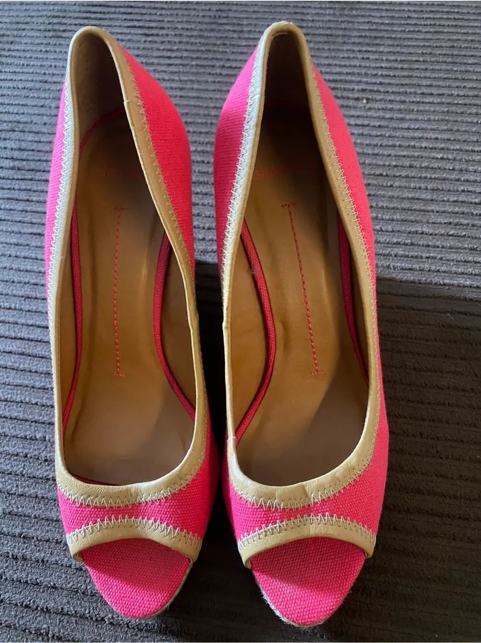  NOVA Sandália anabela rosa pink 36 - Foto 3