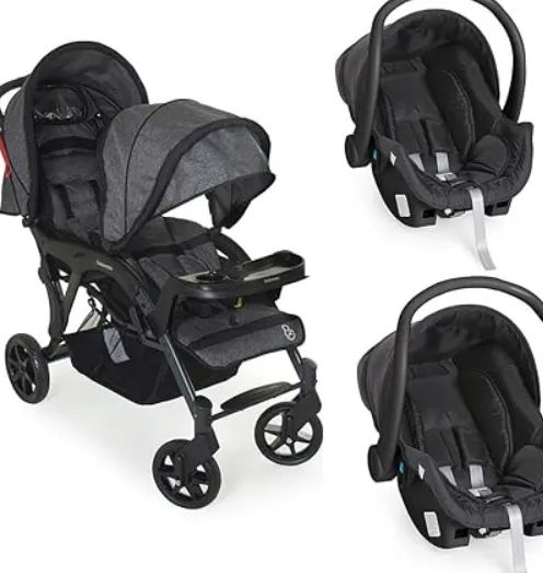 Carrinho de bebê para gêmeos - Galzerano (vem com 2 bebês conforto)
