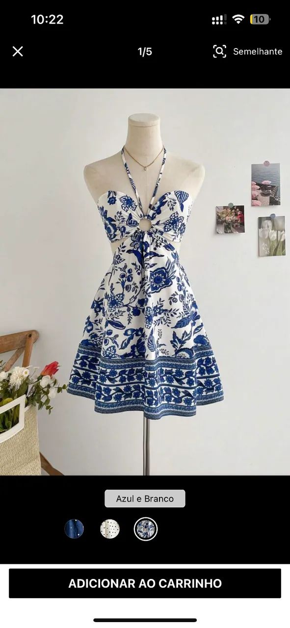 Vestido Flor azul