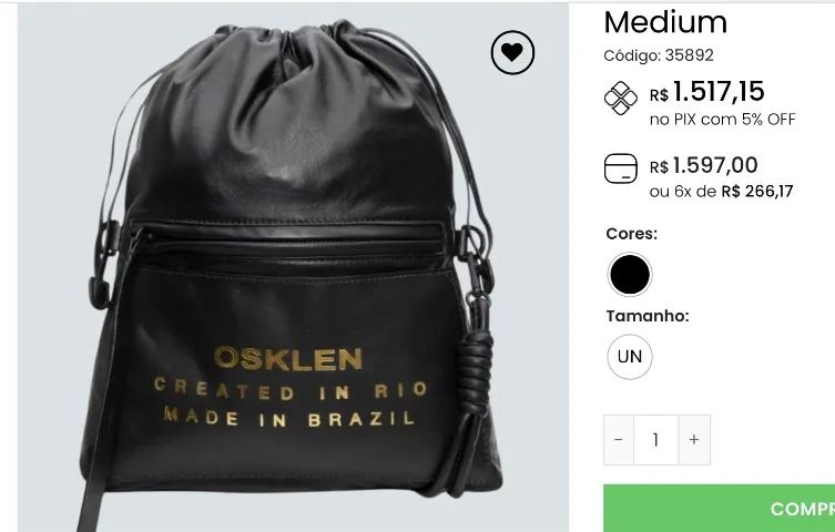 Bolsa osklen sack flat de couro azul - Foto 2