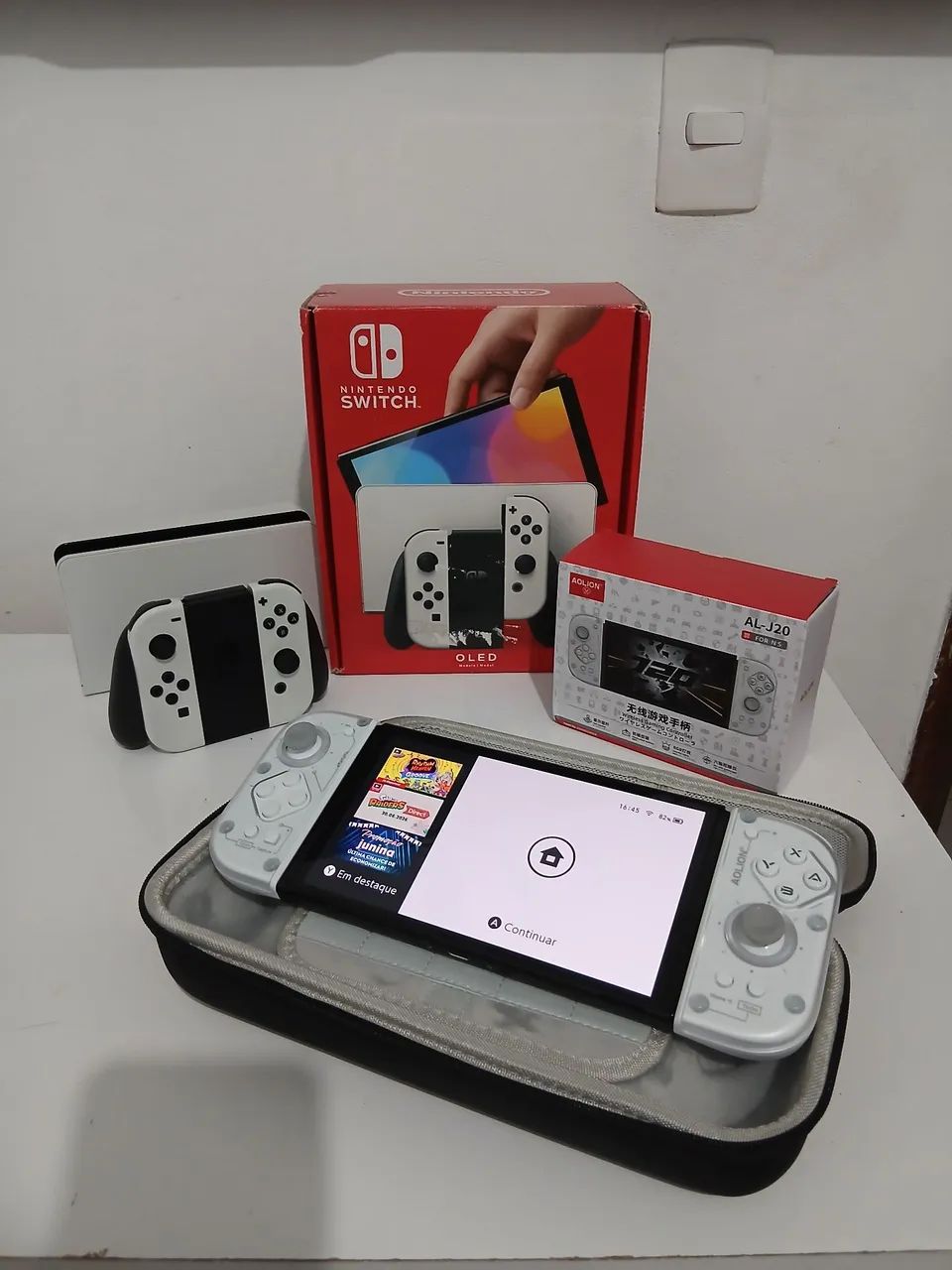 Switch OLED + Controles Ergonômicos + Case