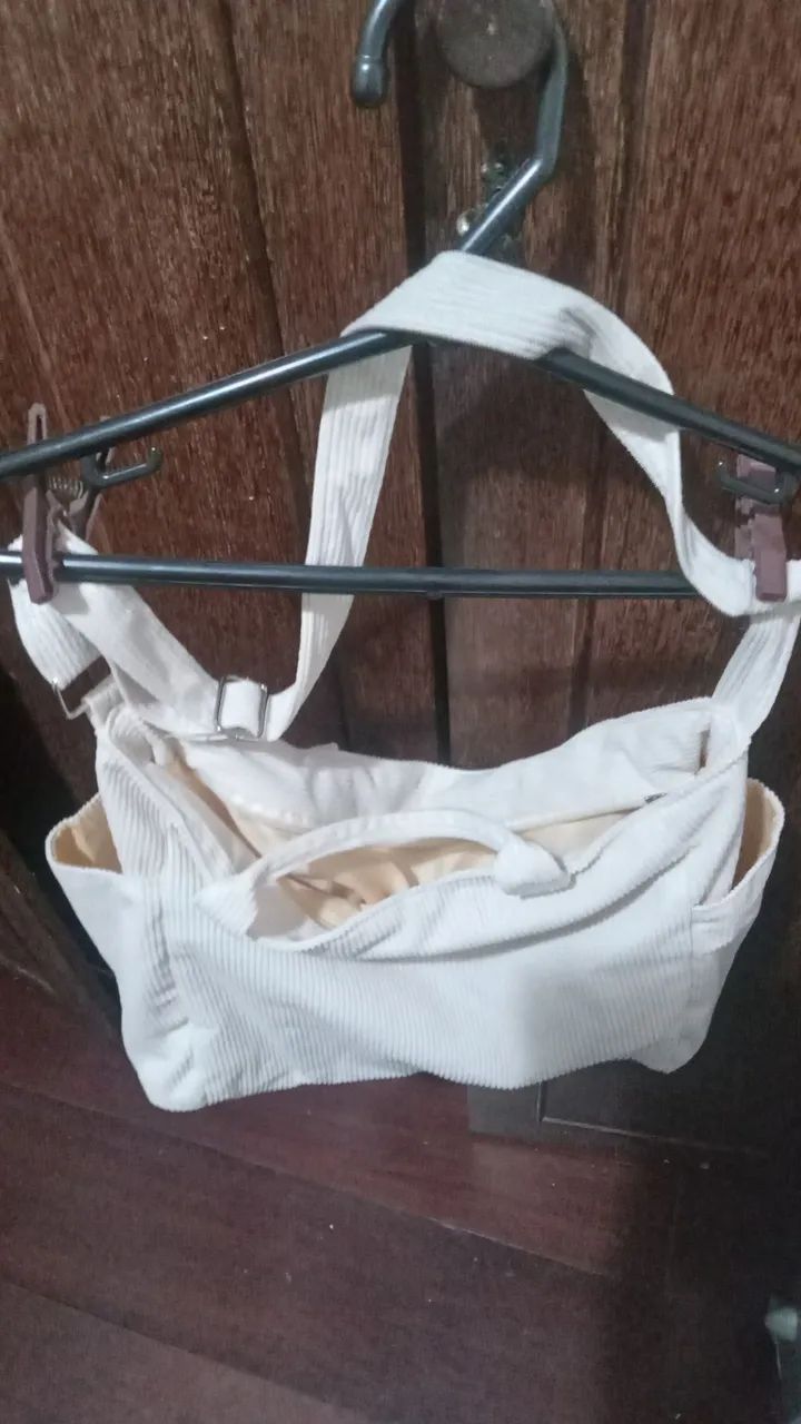 Bolsa mão  e ombro veludo bege - Foto 3
