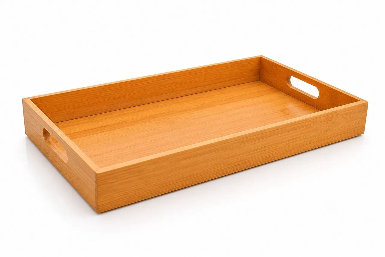 Bandeja de Bambu Premium 36x23cm - Elegância, Organização e Sofisticação para Sua Casa