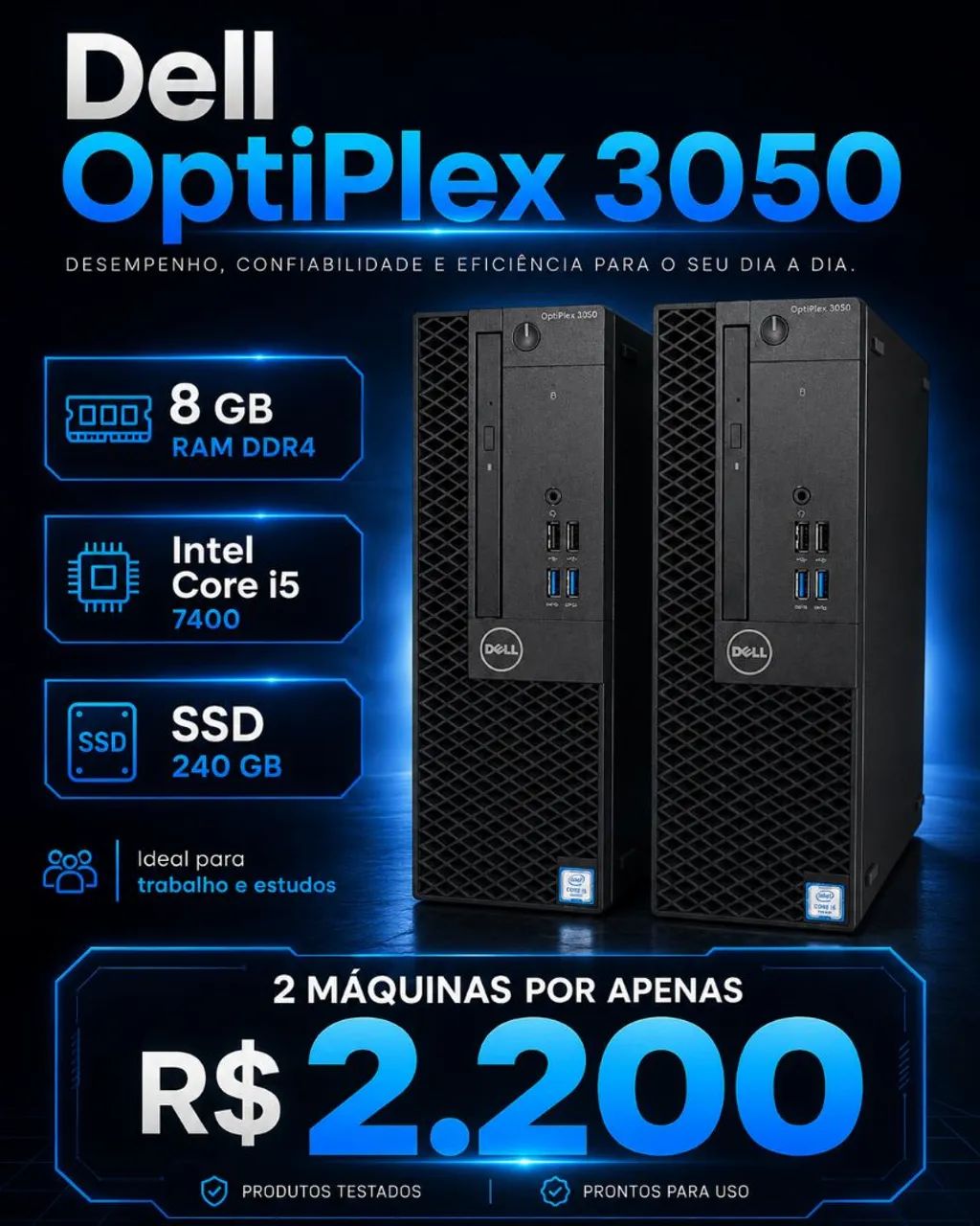 2 Cpus Dell optiplex 3050 7°th gen - Foto 3
