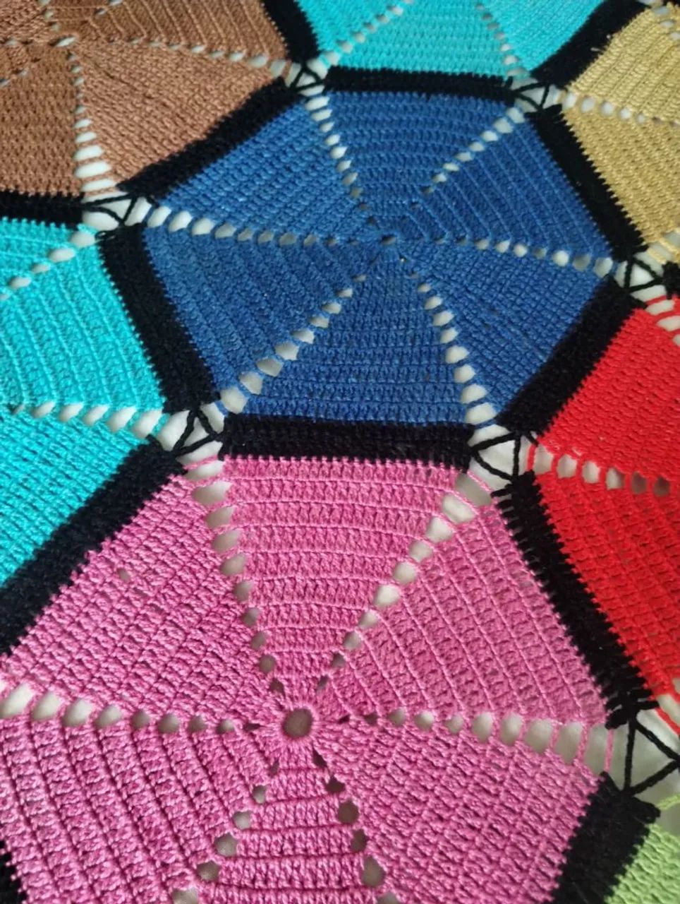 Colcha de crochê mosaico  - Foto 2