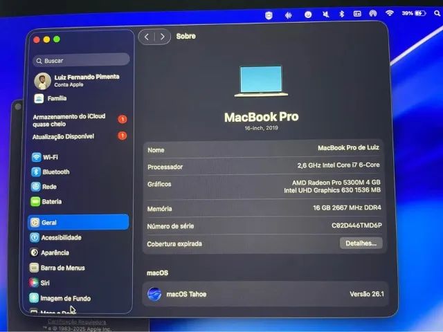 Macbook PRO 16" 2019 i7 16Ram 500SSD Touchbar - Foto 5