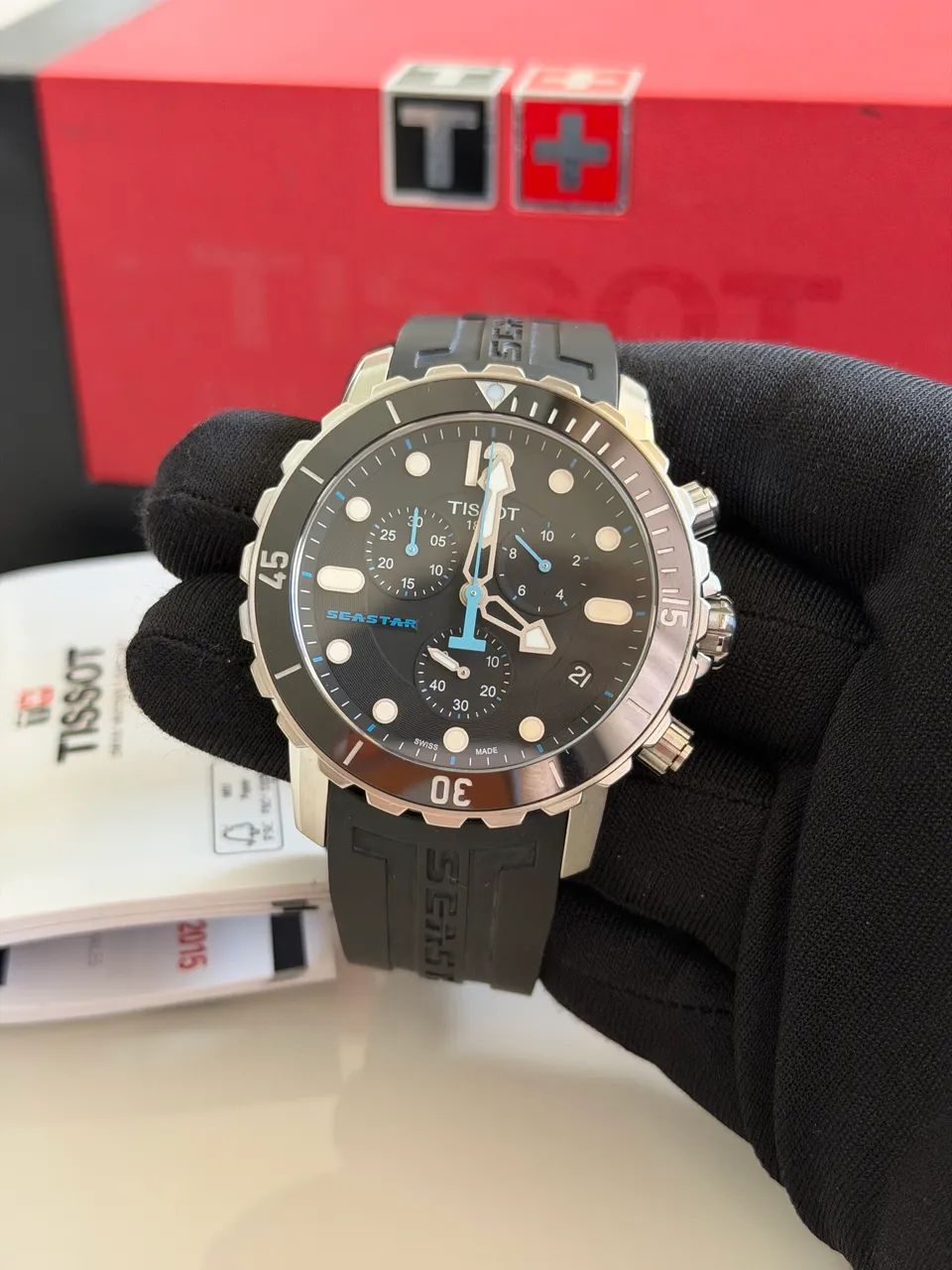 Relógio tissot seastar azul original 