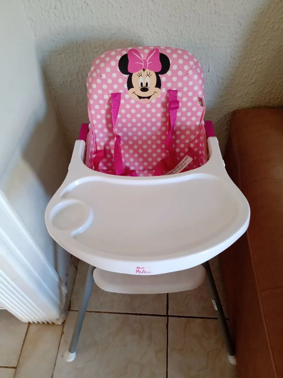 Cadeirinha de alimentação minnie rosa 