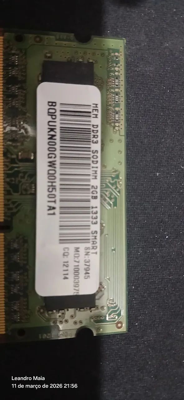 Memória para notebook 2 Gb DDR365704297165699121