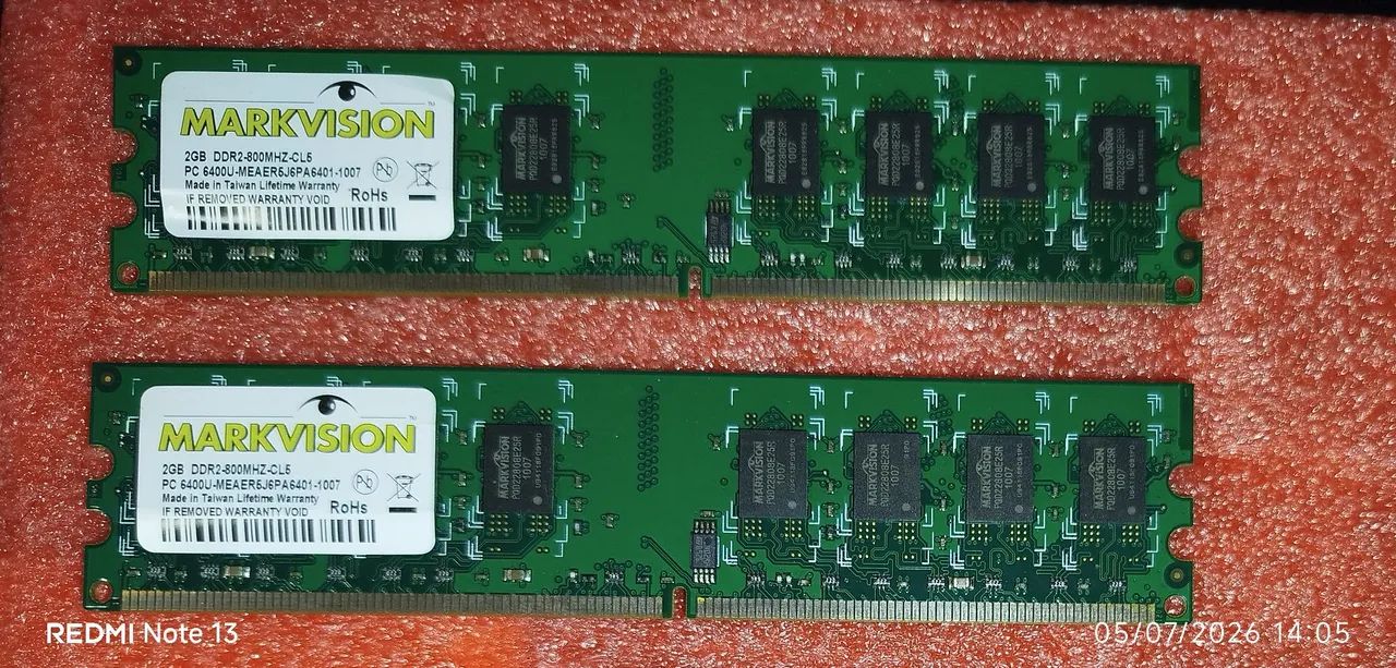 Kit 2x Memória Ram 2Gb DDR2 - Foto 2