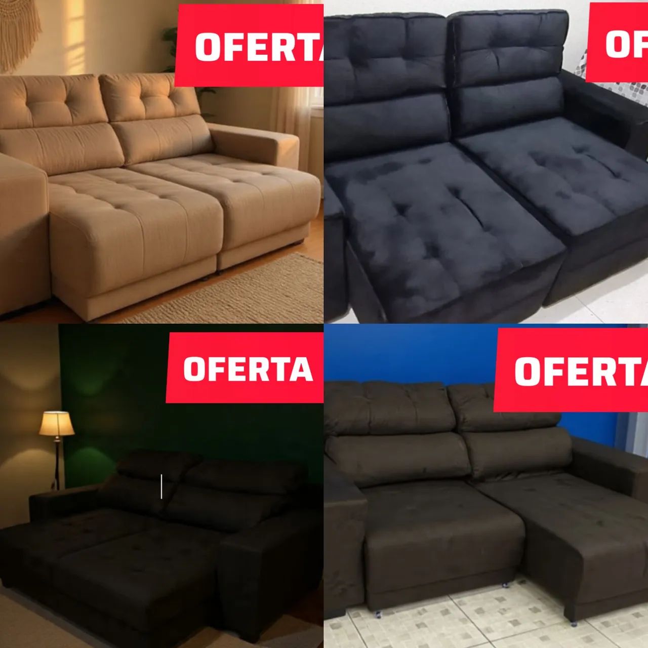 OFERTA É AQUI!!! SOFÁ RETRÁTIL E RECLINÁVEL DE FÁBRICA (PASSE O CEP) - Foto 2