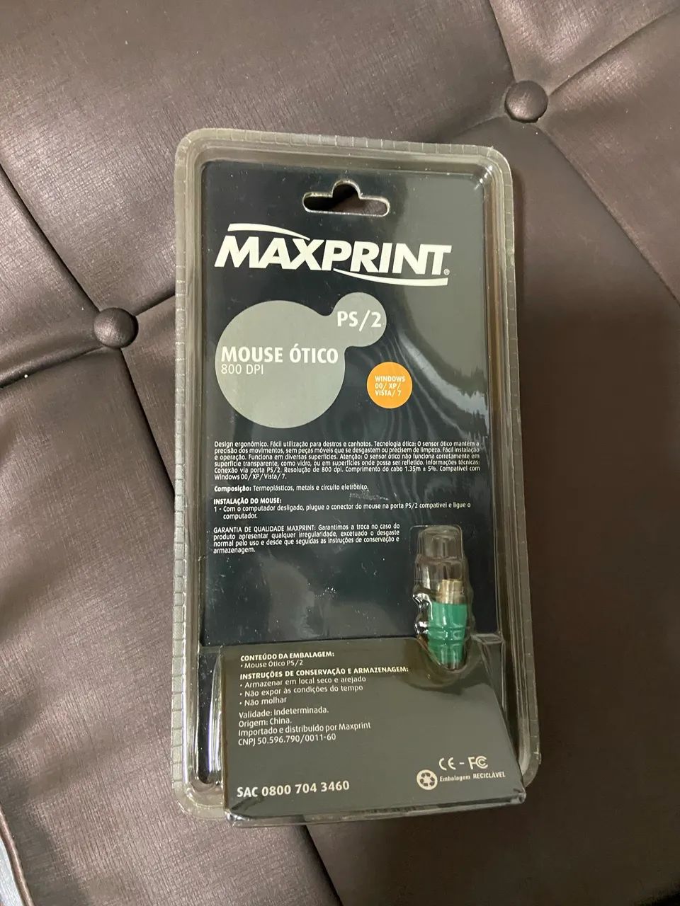 Mouse Óptico Maxprint 800 Dpi Preto  - Foto 2