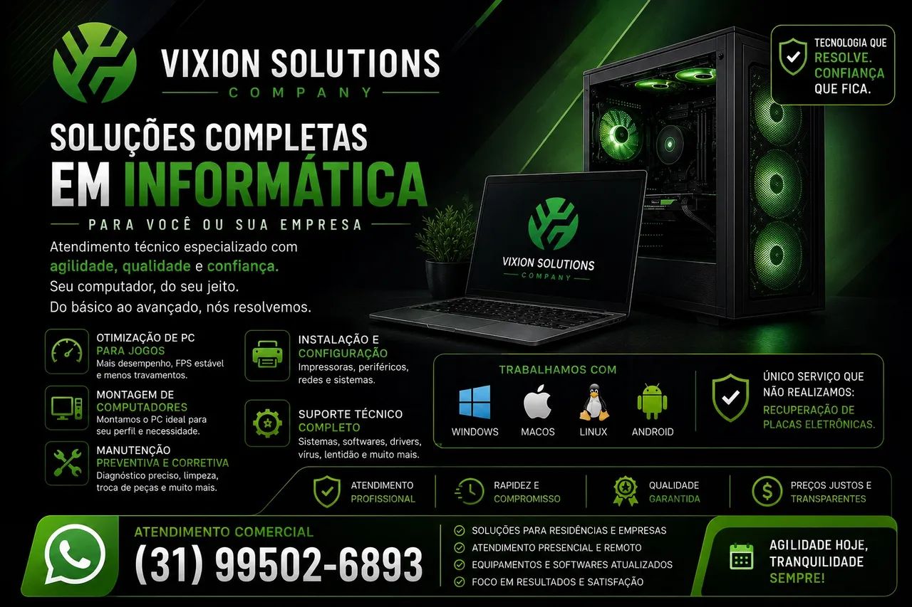     Técnico de Informática | Manutenção, Formatação e PC Gamer