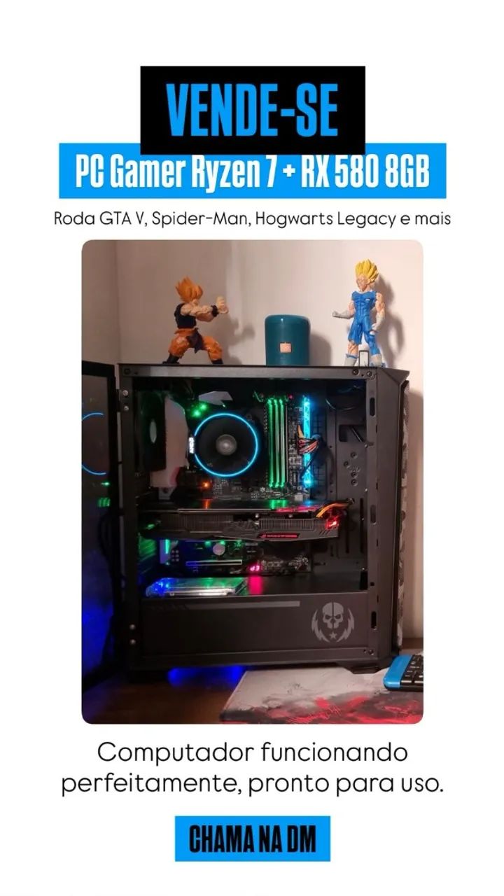 PC Gamer Ryzen 7 1700 + RX580 8GB - Foto 3