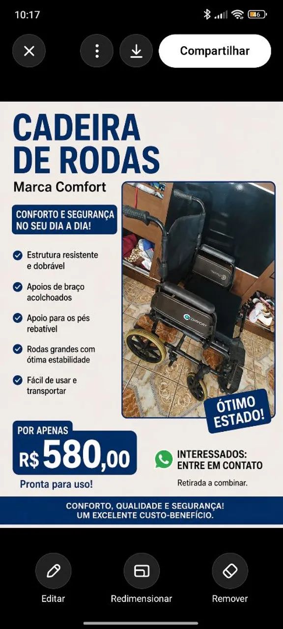 CADEIRA DE RODAS CONFORT