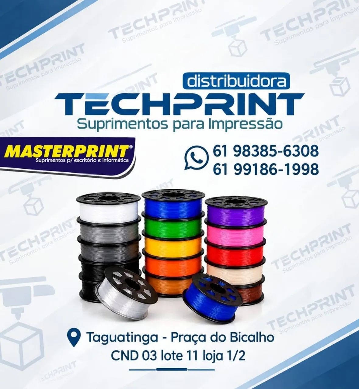 Filamento PLA e PETG impressora 3D Master Print 