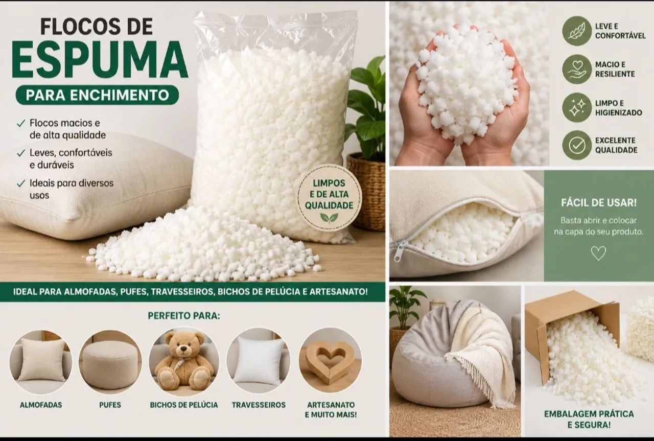 FLOCOS DE ESPUMAS PARA ENCHIMENTO  - Foto 2
