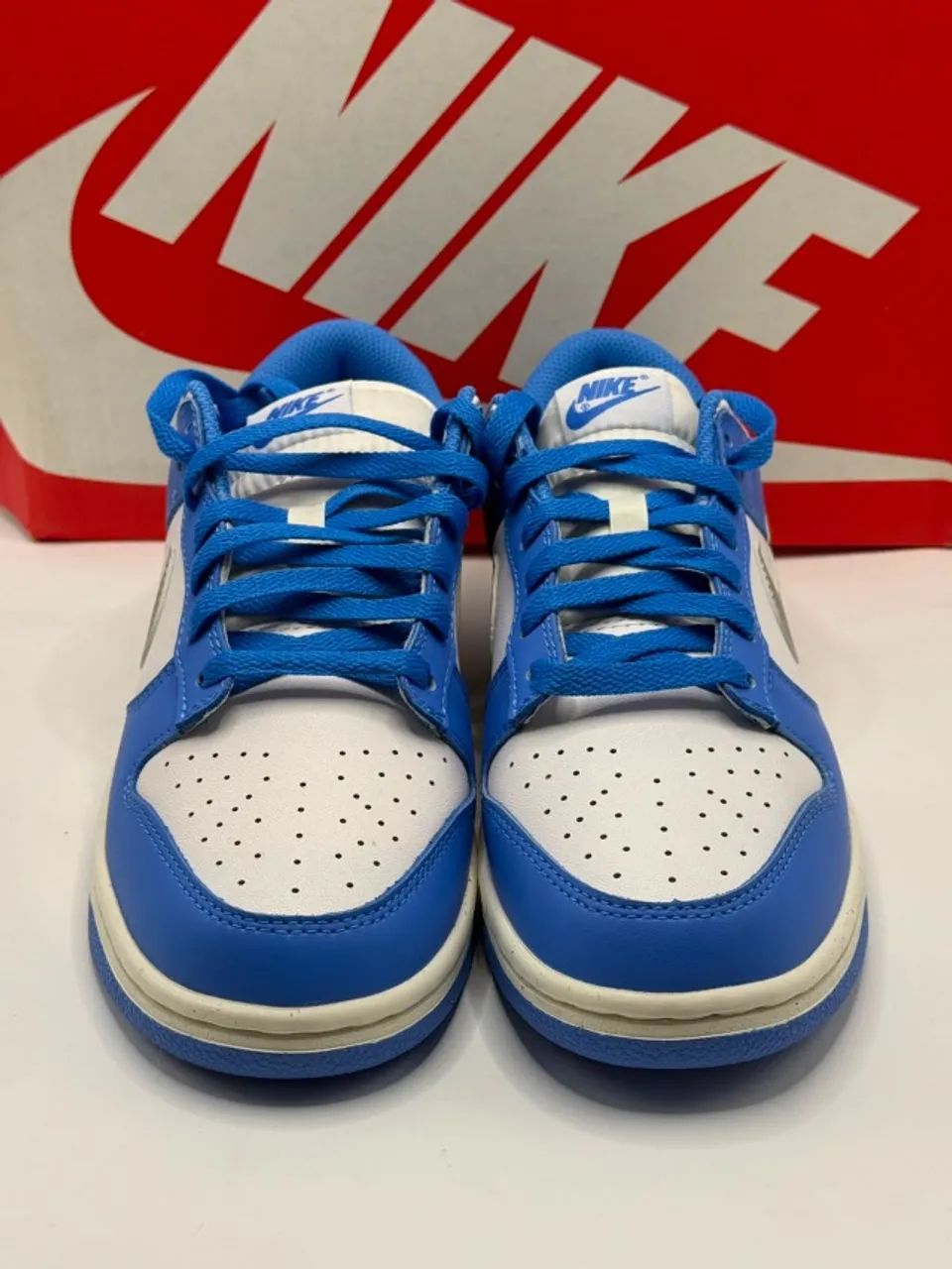tenis nike dunk low azul/prata tam 38 - Foto 2