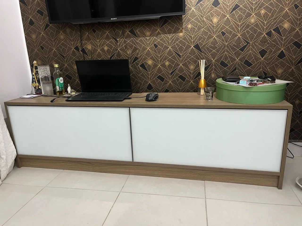 Rack com gavetas em vidro branco  - Foto 4